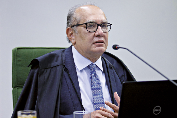 GILMAR-MENDES-2021-023.jpg CONTRA-ATAQUE - Mendes: ele ignorou a decisão de Fachin e deu sequência ao julgamento de pedido de suspeição -