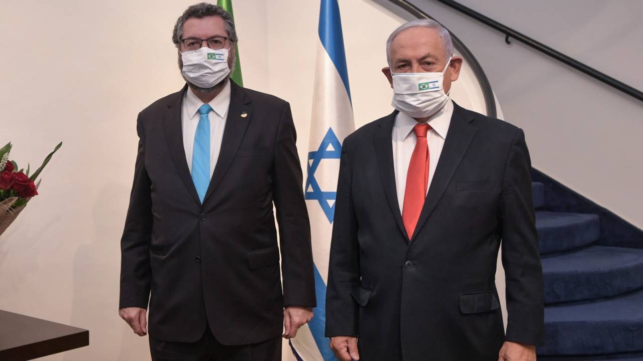 Ernesto Araújo e Benjamin Netanyahu - 08/03/2021