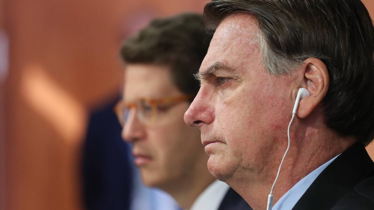 Presidente Jair Bolsonaro e o Ministro do Meio Ambiente, Ricardo Salles, durante Cúpula do Clima -