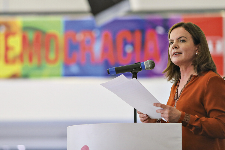 GLEISI-HOFFMANN-2020-6.JPG MISSÃO - Gleisi: correligionários escolhidos para manter diálogo com o STF -