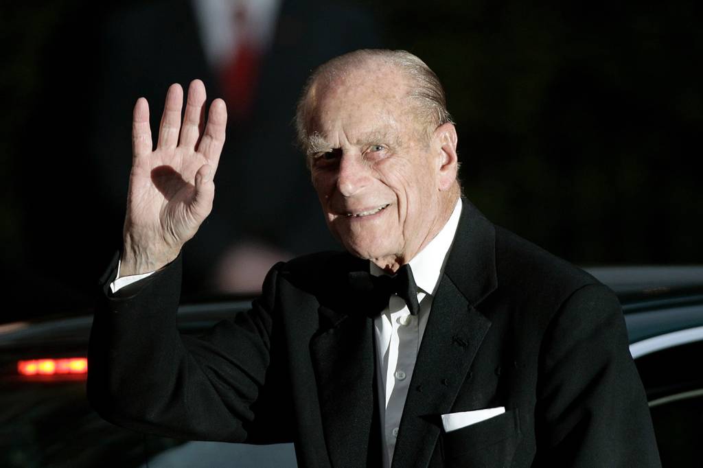 Pr&iacute;ncipe Philip durante um jantar de gala realizado no Mandarin Oriental Hyde Park, em Londres -