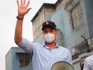 George Forsyth, candidate for the presidency of Peru for the Carlos Garcia Granthon