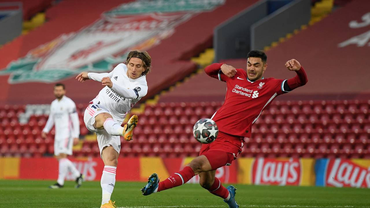 Real segurou o empate com o Liverpool, no Anfield Road -