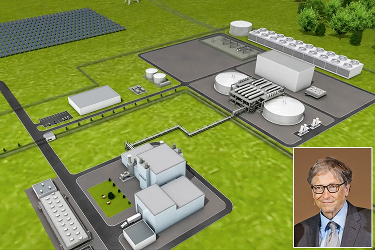 USINA NUCLEAR – NOVA GERACAO – BILL GATES.jpg VISÃO DO FUTURO - As centrais de reatores de pequeno porte da empresa TerraPower, do empresário Bill Gates: solução ideal para cidades com até 200 000 habitantes -