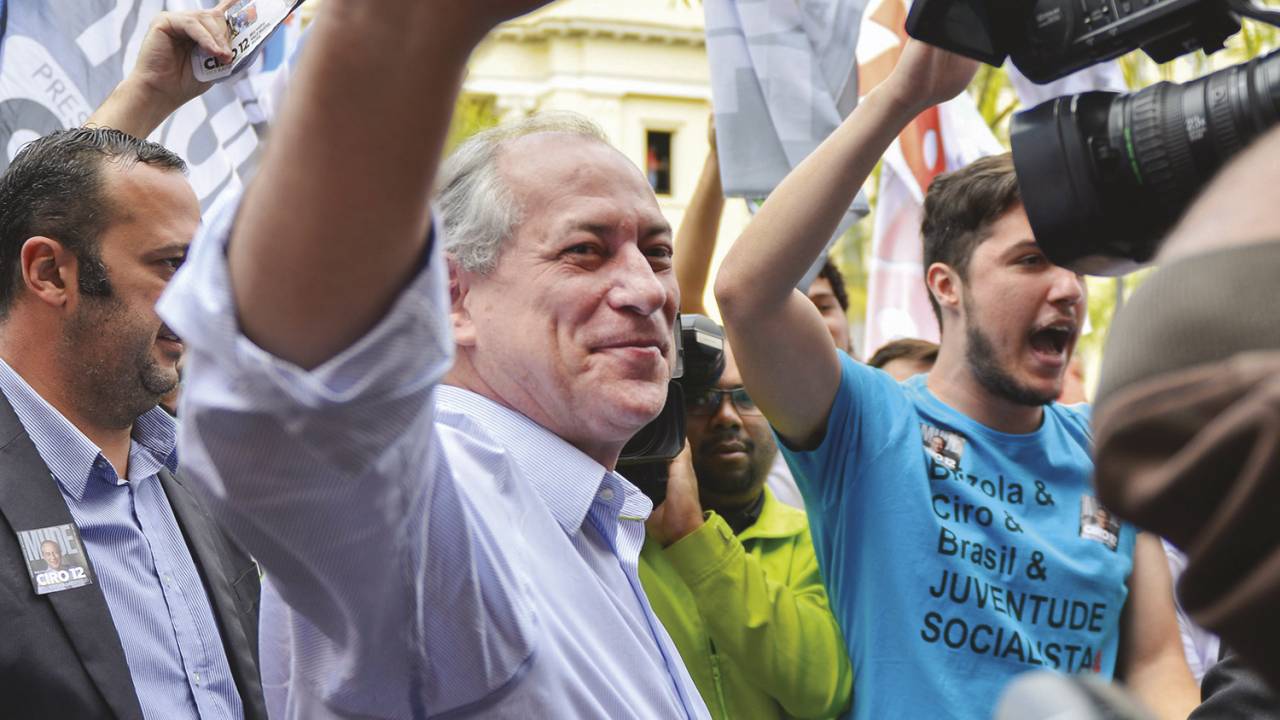 Ciro Gomes (PDT) durante campanha em 2018.