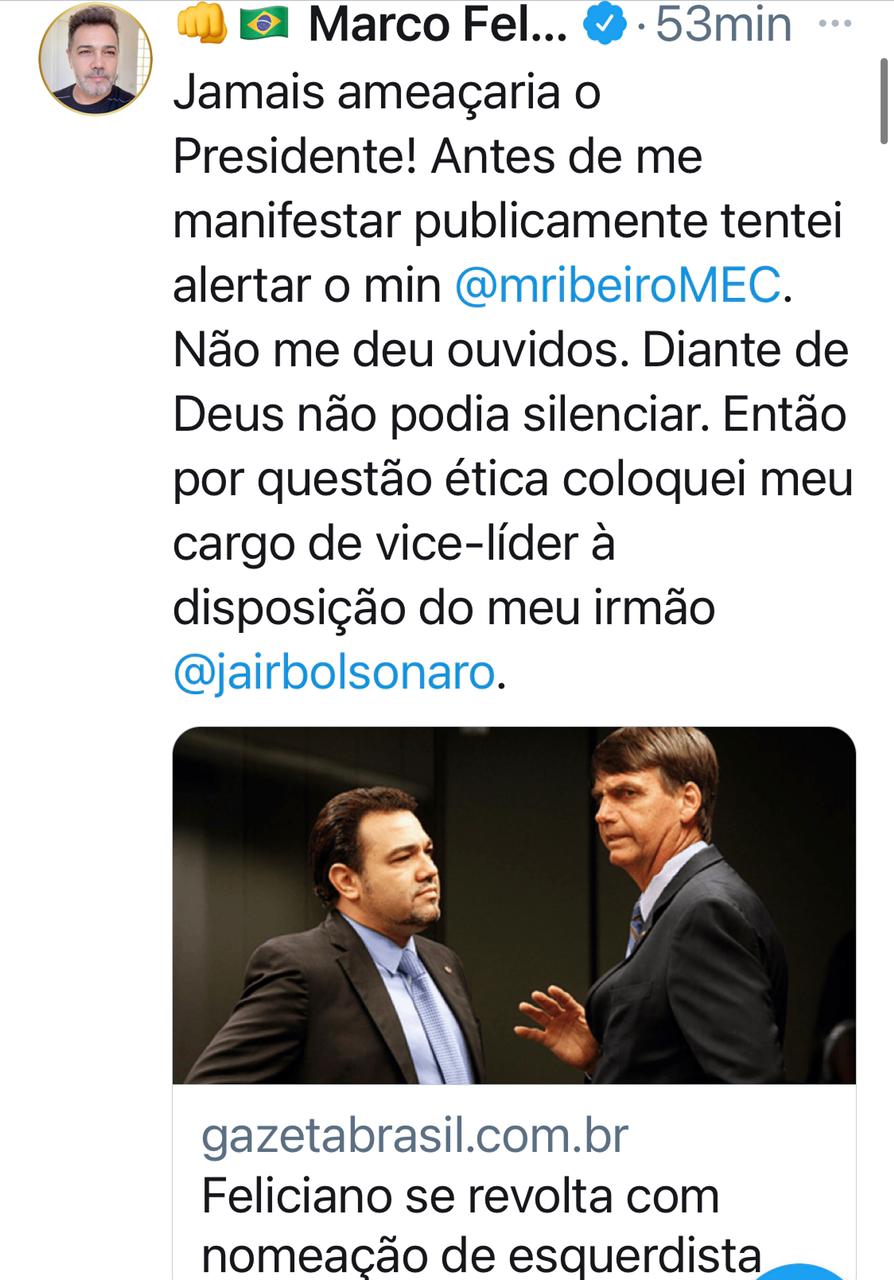 tweet feliciano Tweet de marco feliciano