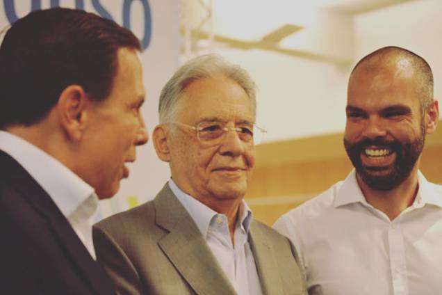 Bruno Covas, ao lado de João Doria e Fernando Henrique Cardoso, em 2018 - Bruno Covas, ao lado de João Doria e Fernando Henrique Cardoso, em 2018 -