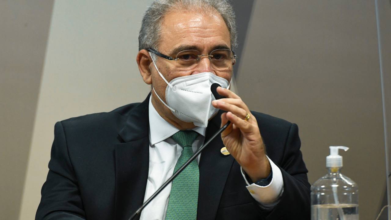 O ministro da Saúde, Marcelo Queiroga, durante a CPI da Covid -
