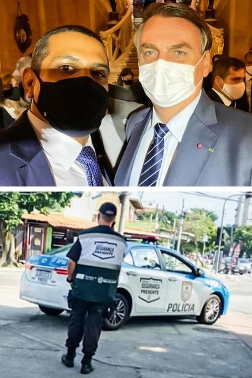 Deputado TEIA DE RELAÇÕES - Próximo a Queiroz, Bola (acima) foi incluído em um evento ao lado de Bolsonaro, de ministros e do governador; patrulha do programa estadual em que ele atua está sempre perto da casa do amigão do presidente -