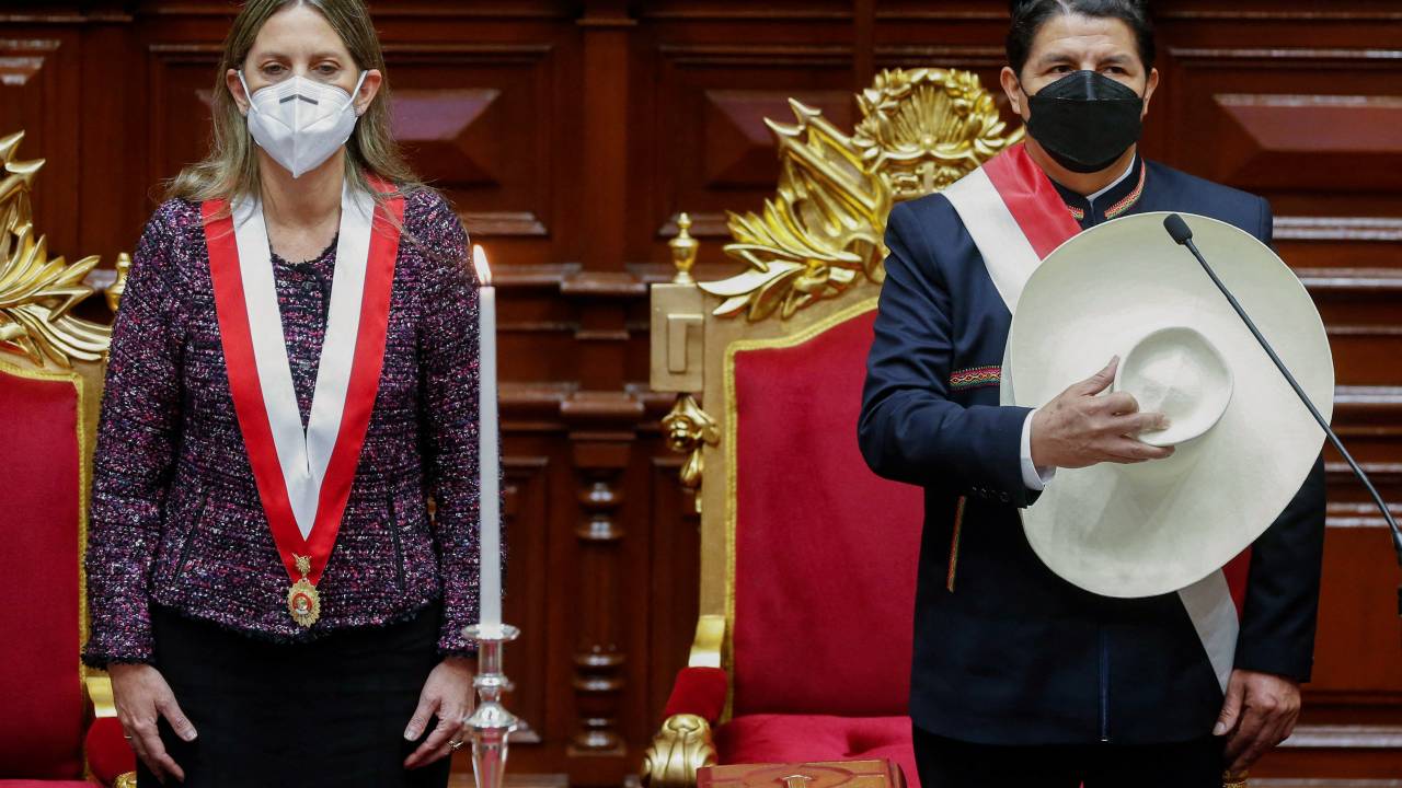 Sindicalista Pedro Castillo toma posse como novo presidente do Peru. 28/07/2021