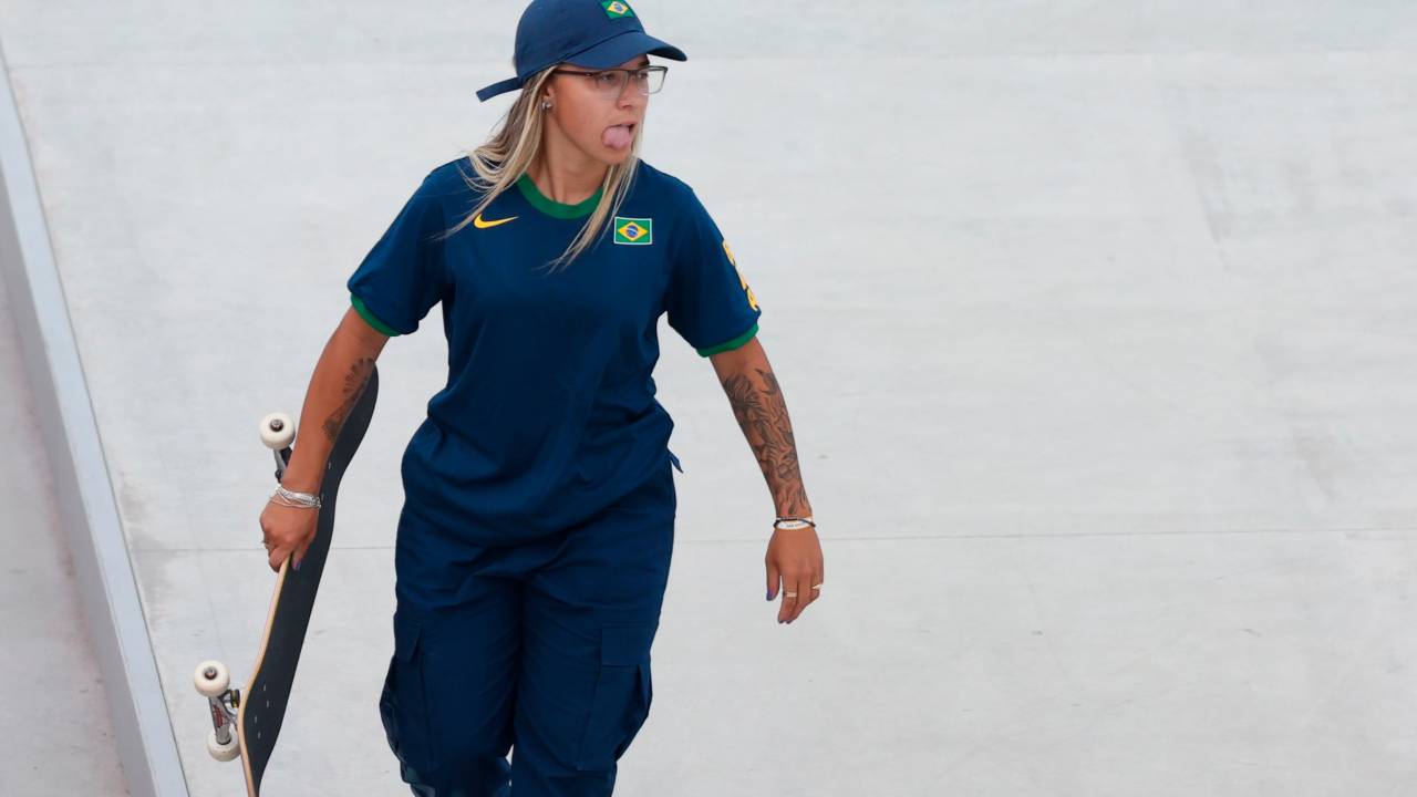 A skatista brasileira Pamela Rosa -