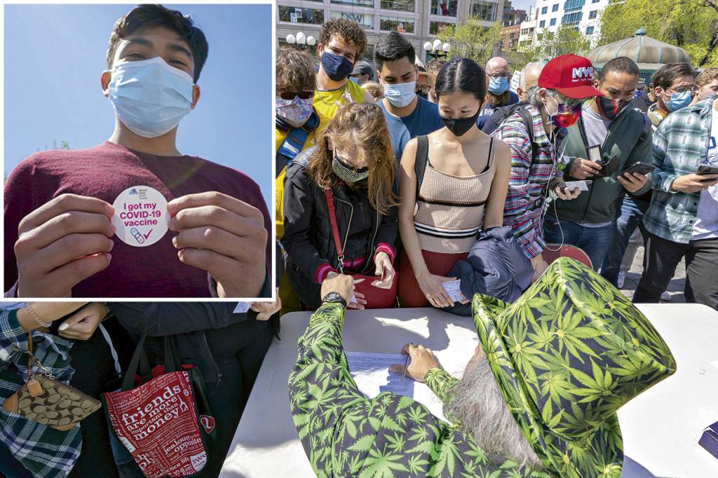 AP21119605166916.jpg CAMPANHA - Incentivos em Nova York: prêmios como cigarro de maconha para maiores de idade com as doses comprovadas -