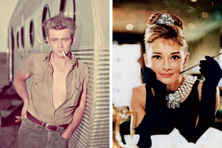 Cigarretes FASCÍNIO - O cigarro em Hollywood: fumar era obrigatório para celebridades como o bad boy James Dean e a elegante Audrey Hepburn, no filme Bonequinha de Luxo -