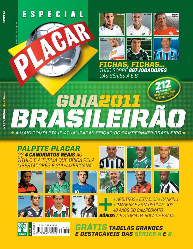 PLE1354A capa guia br 2011v Capa da Revista Placar com o guia do Brasileirão 2011 -