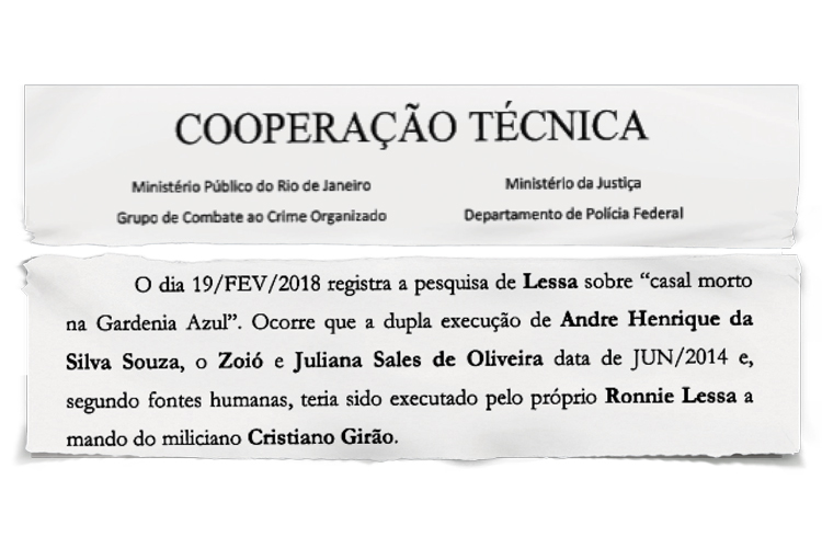 Denúncia: morte de casal em 2014, que teria como executor Ronnie Lessa, envolve Girão e pode ajudar a elucidar o caso da vereadora morta SEMELHANÇAS - Denúncia: morte de casal em 2014, que teria como executor Ronnie Lessa, envolve Girão e pode ajudar a elucidar o caso da vereadora morta -