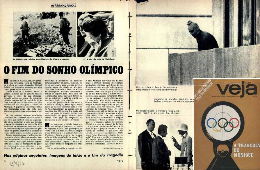 Capa de VEJA destacou o ataques nos Jogos de Munique