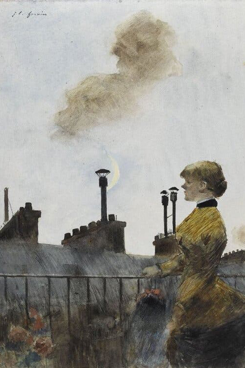Jean-Louis Forain Retrato de Jean-Louis Forain “Jeune femme debout sur un balcon, contemplant des toits parisiens”, peça da coleção de Dorville que integra o acervo do Louvre