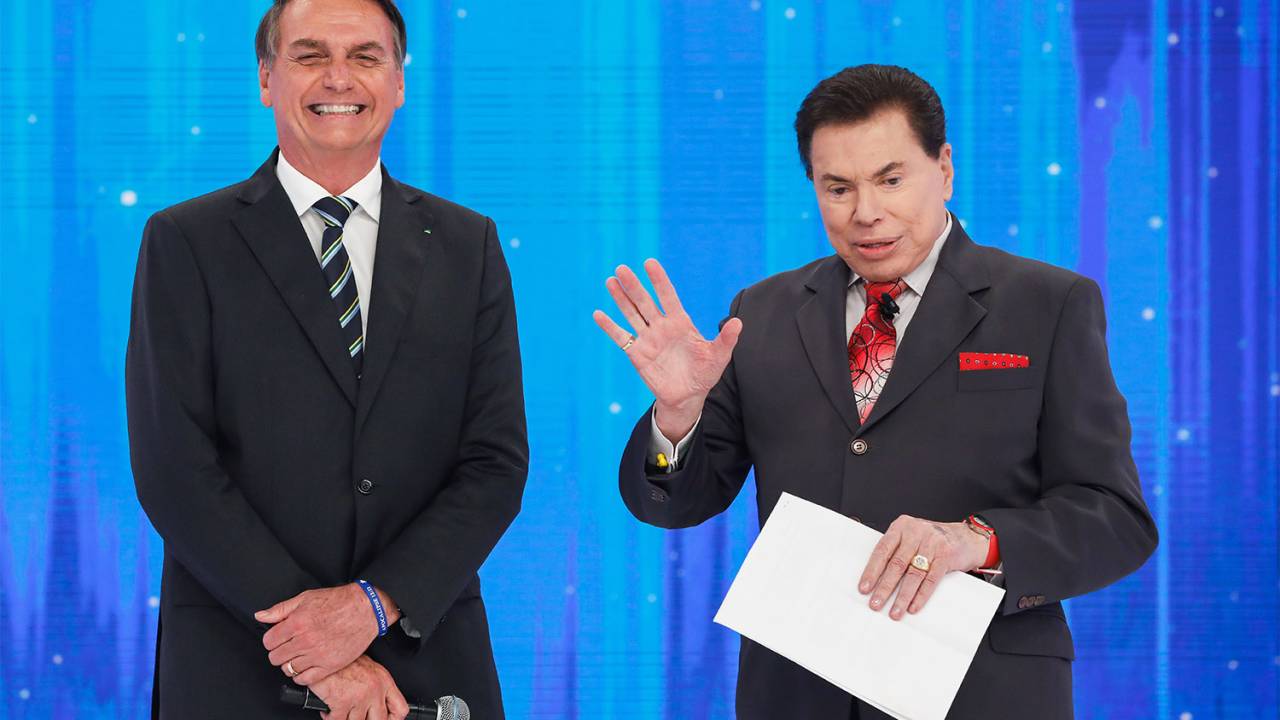 Silvio Santos com Jair Bolsonaro, em 2019 -