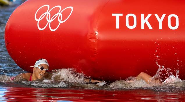 Ana Marcela na disputa da prova dos 10 km na maratona aquática dos Jogos Olímpicos de Tóquio - Ana Marcela na disputa da prova dos 10 km na maratona aquática dos Jogos Olímpicos de Tóquio -