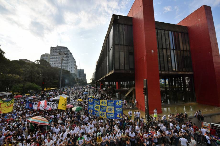 Ato contra o presidente Jair Bolsonaro na Avenida Paulista, em São Paulo - Ato contra o presidente Jair Bolsonaro na Avenida Paulista, em São Paulo -