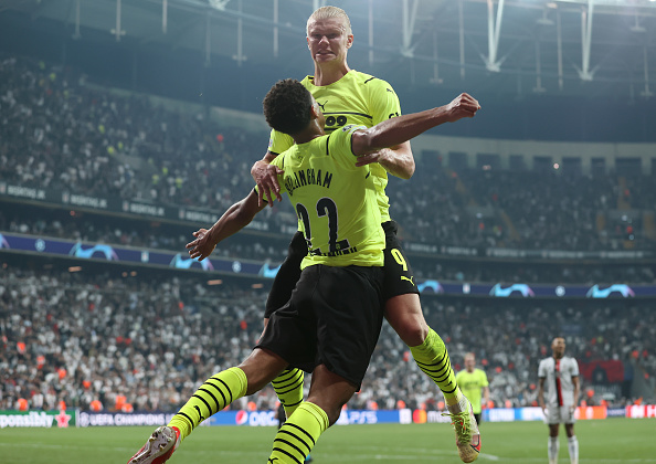 Bellingham Bellingham na parceria com Haaland na última temporada no Dortmund -