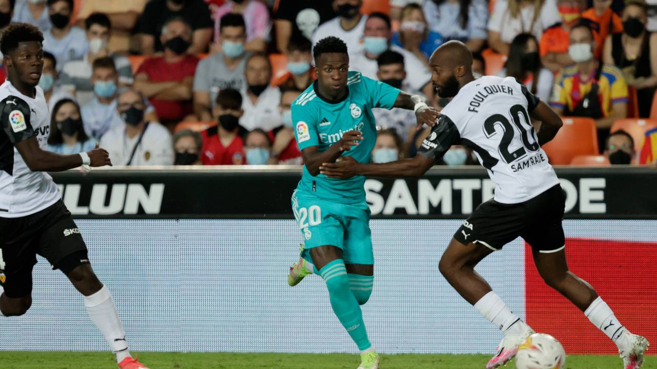 Vinicius Junior marcou um gol pelo Real Madrid contra o Valencia