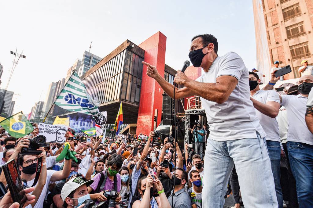 Protesto contra Jair Bolsonaro Avenida Paulista FAVORITO - Doria: o governador disputará as prévias e deve ser o nome do PSDB -