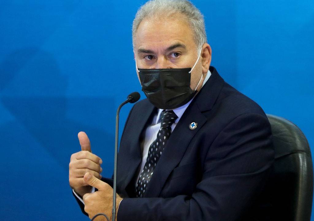 O ministro da Saúde, Marcelo Queiroga, durante entrevista sobre vacinação
