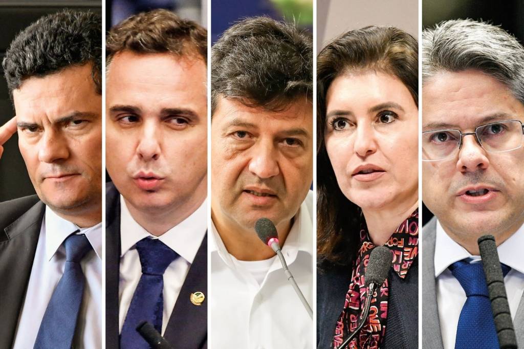 Terceira-Via ABNEGADOS - Sergio Moro (sem partido), Rodrigo Pacheco (DEM), Luiz Mandetta (DEM), Simone Tebet (MDB) Alessandro Vieira (Cidadania): todos eles foram anunciados como potenciais candidatos à Presidência da República. O escolhido será o que tiver os melhores índices em janeiro -