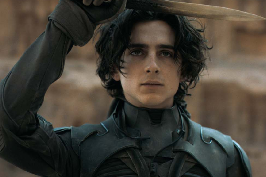 Timothée Chalamet como Paul Atreides em 'Duna', filme dirigido por Dennis Villeneuve.