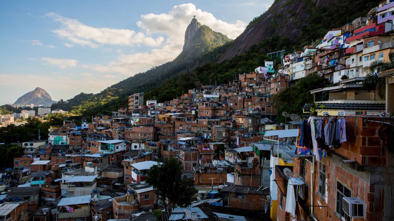 Favelas area in afternoon light, Rio de Janeiro, Brazil