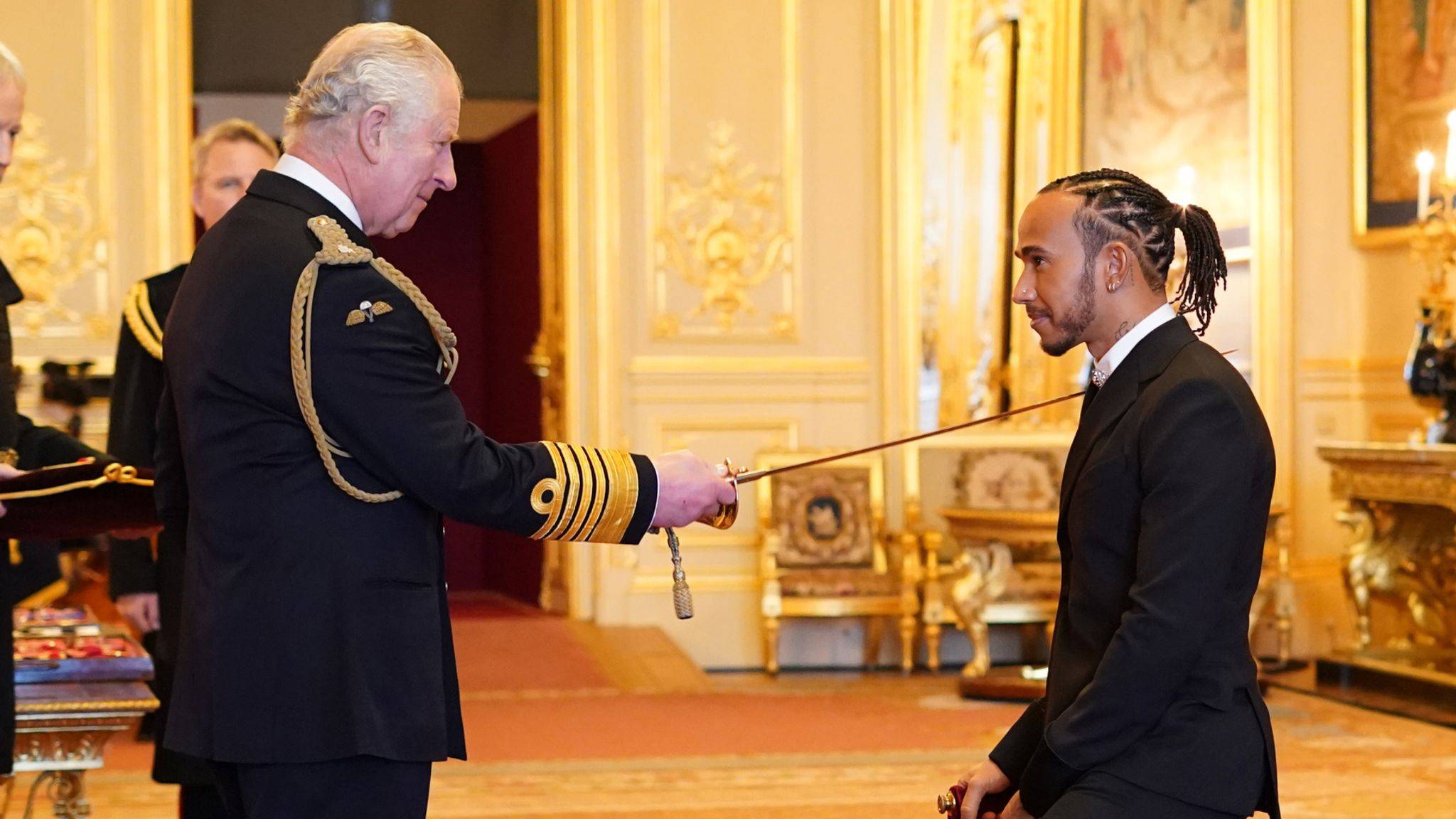 Príncipe Charles e Lewis Hamilton