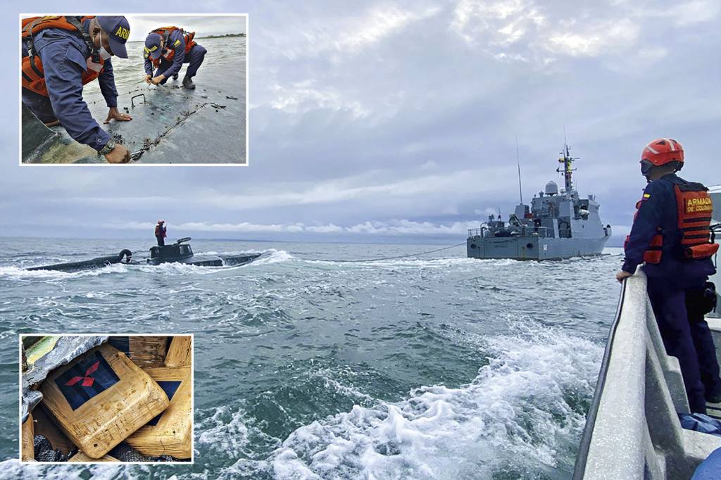 ABRE-SUBMARINO-COCAINA-COLOMBIA-2022-01.jpg DEBAIXO DE ÁGUA - Forças colombianas interceptam submergível clandestino: a tripulação de quatro homens, três colombianos e um equatoriano, transportava 4 toneladas de cocaína avaliadas em 750 milhões de reais -