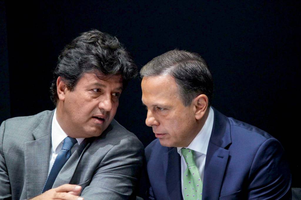 Coletiva de Jo¿o DÛria sobre novo programa de sa¿de PALANQUE - Mandetta e Doria: com o ex-ministro fora do páreo, o novo partido pode ainda apoiar outro presidenciável -