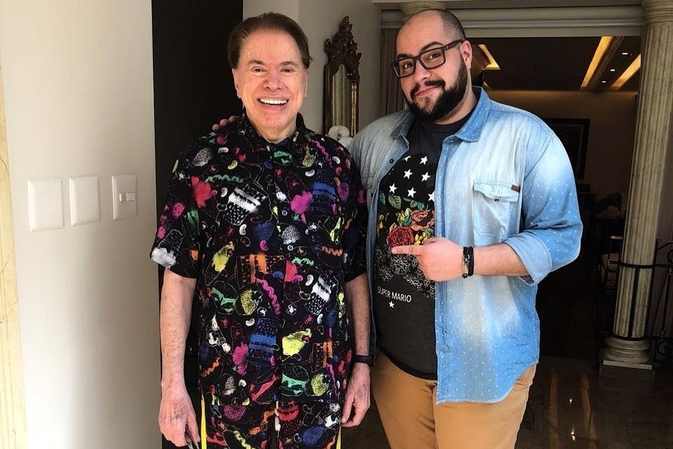 Silvio Santos e o neto Tiago Abravanel