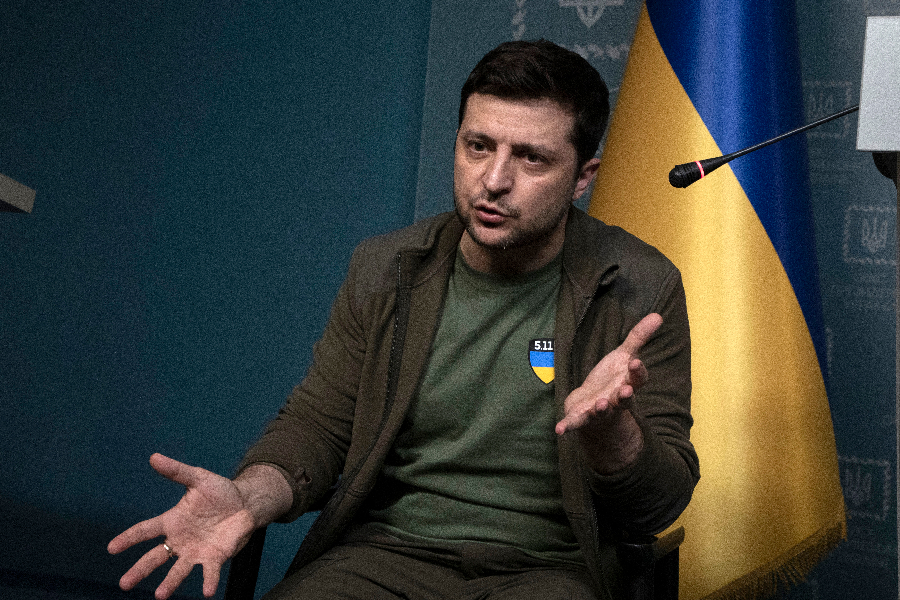 O presidente da Ucrânia, Volodimir Zelenski - 03/03/2022 -