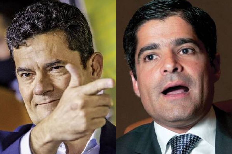 O ex-jui Sergio Moro (Podemos) e o ex-prefeito de Salvador ACM Neto (União Brasil)