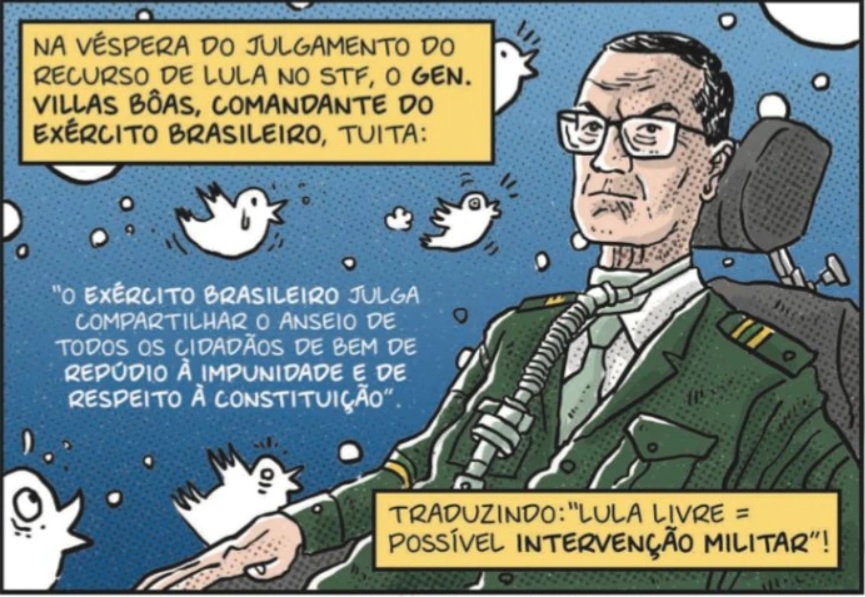 HQ. Desenho do general faz parte de uma publicação lançada pelo PT no mês passado