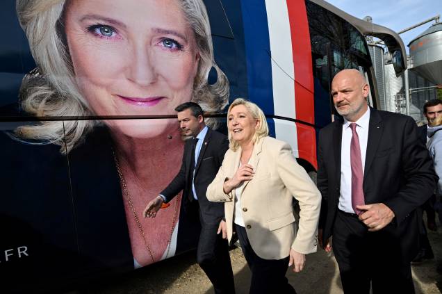 Marine Le Pen, candidata presidencial do partido de extrema-direita francês, Rassemblement National (RN) - Marine Le Pen, candidata presidencial do partido de extrema-direita francês, Rassemblement National (RN) -