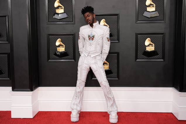 O cantor Lil Nas X no Grammy 2022 O cantor Lil Nas X no Grammy 2022