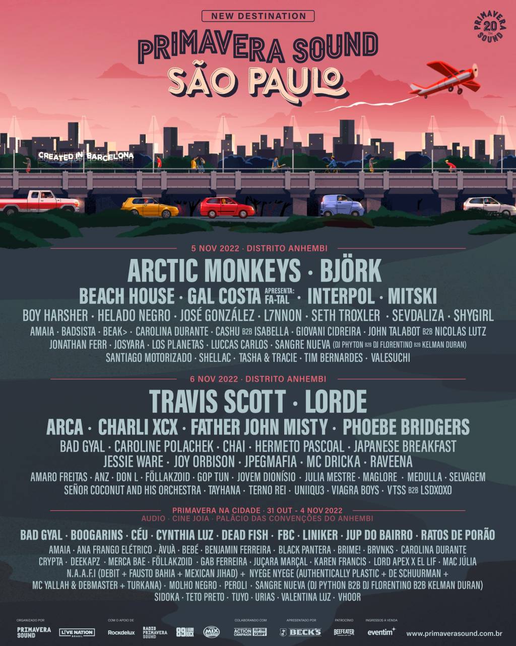 PS São Paulo – lineup Poster com as atrações completas do Primavera Sound no Brasil -