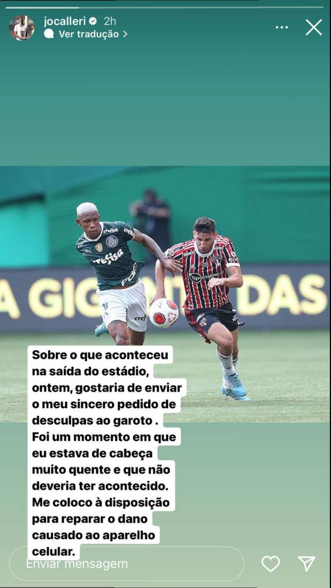 Pedido de desculpas de Jonathan Calleri Pedido de desculpas de Jonathan Calleri