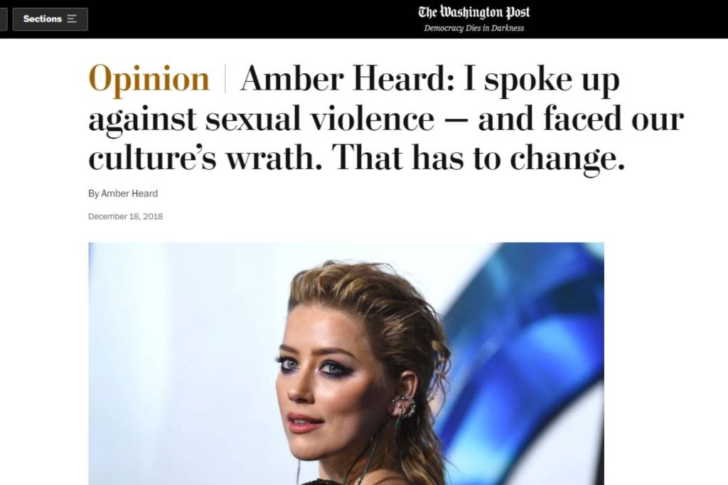 amber heard washington post Artigo de Amber Heard para o jornal The Washington Post