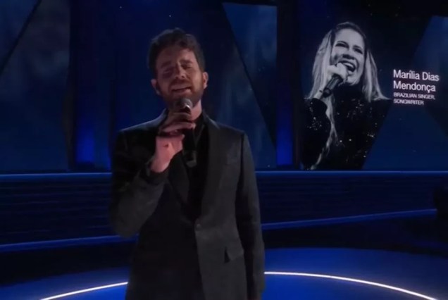 A cantora Marília Mendonça foi homenageada no Grammy 2022 A cantora Marília Mendonça foi homenageada no Grammy 2022