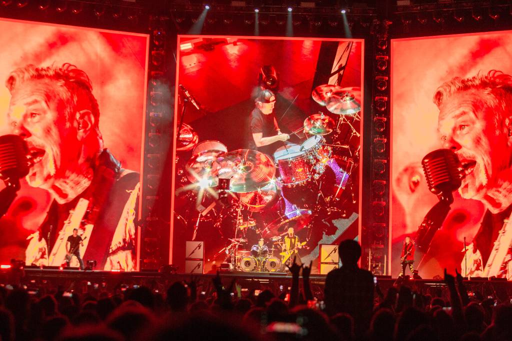 4 A banda Metallica se apresenta no estádio do Morumbi, em São Paulo - 10/05/2022 -