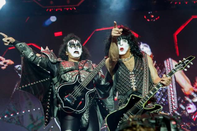 A banda Kiss durante sua apresentação no Allianz Parque, na sua turnê de despedida "End of The Road", no Allianz Parque, em São Paulo, em 30/04/2022 - A banda Kiss durante sua apresentação no Allianz Parque, na sua turnê de despedida "End of The Road", no Allianz Parque, em São Paulo, em 30/04/2022 -
