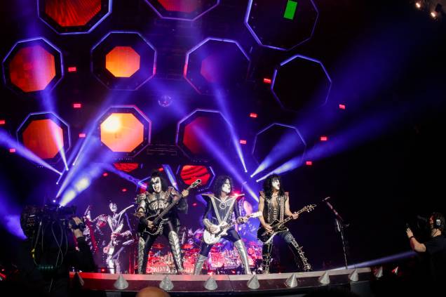 A banda Kiss durante sua apresentação no Allianz Parque, na sua turnê de despedida "End of The Road", no Allianz Parque, em São Paulo, em 30/04/2022 - A banda Kiss durante sua apresentação no Allianz Parque, na sua turnê de despedida "End of The Road", no Allianz Parque, em São Paulo, em 30/04/2022 -