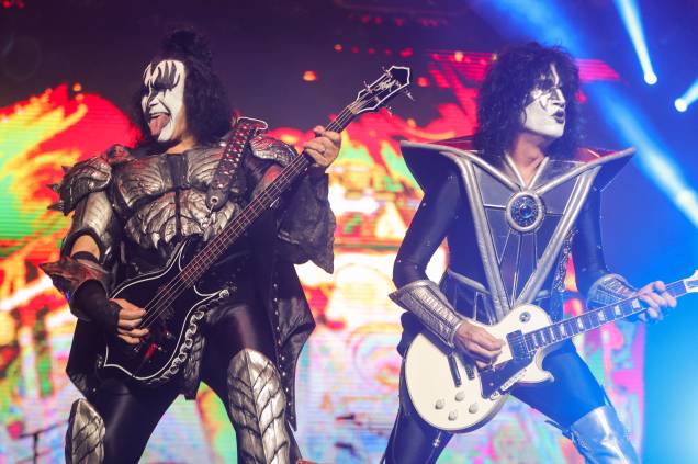 A banda Kiss durante sua apresentação no Allianz Parque, na sua turnê de despedida "End of The Road", no Allianz Parque, em São Paulo, em 30/04/2022 - A banda Kiss durante sua apresentação no Allianz Parque, na sua turnê de despedida "End of The Road", no Allianz Parque, em São Paulo, em 30/04/2022 -
