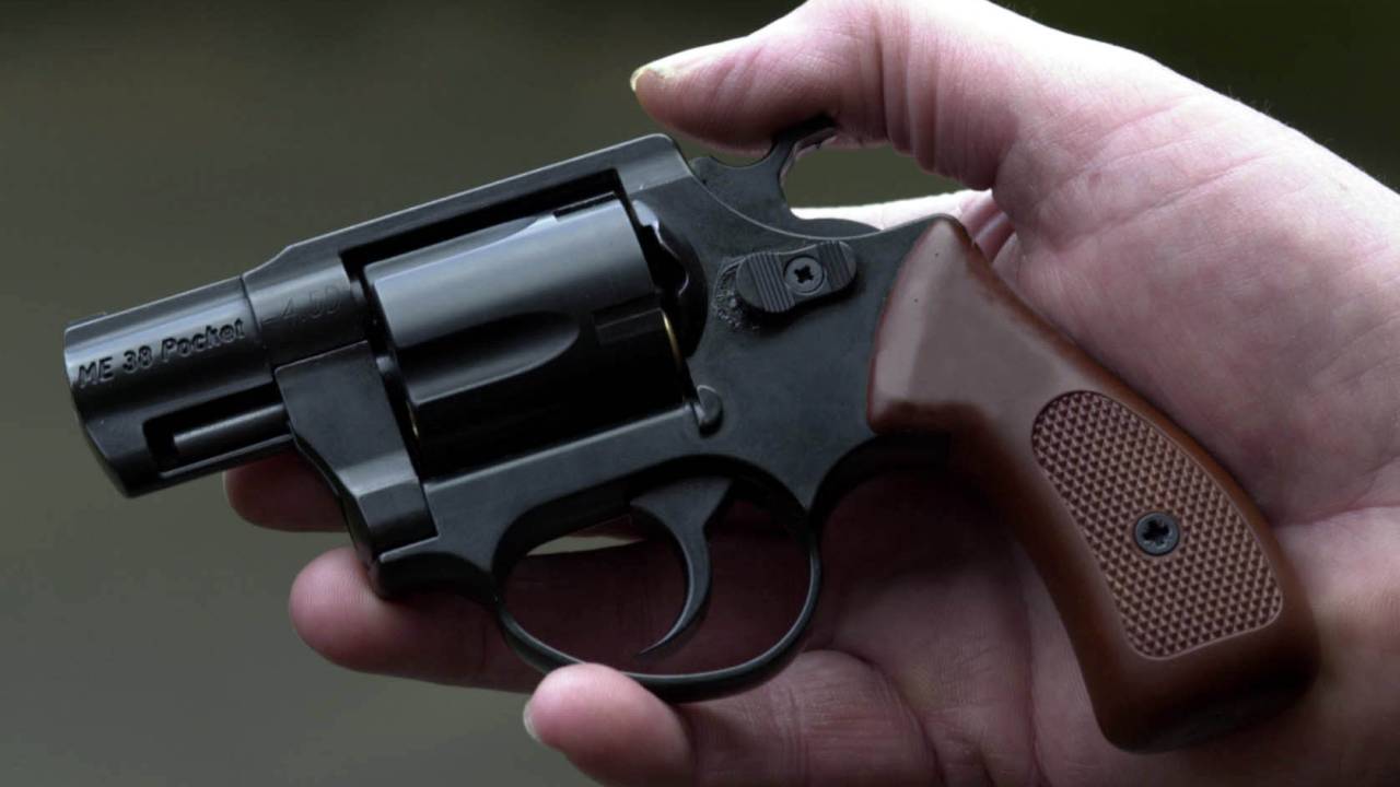A Brocock ME38 pocket gun which fires pellets using compressed air cartridges. Police said that the air pistol accounted for half of gun seizures in London and its popularity was spreading to other UK cities, according to the National Criminal Intelligence Service. * Brocock air pistols, which look like real guns, can be converted by criminals and have been used in numerous shootings by gangsters .The weapon can be bought over the counter for about 100. 04/03/02 A Brocock ME38 pocket gun, similar to the one found on So Solid Crew band member Ashley Walters, 19, who pleaded guilty at Southwark Crown Court, south London, to possession of a prohibited firearm. Walters, from Peckham, south London, was charged after an incident involving a traffic warden in July last year in Canada Square, London. The father-of-two, a member of the 20-strong Brit award winning band, had a Brocock revolver in his parked vehicle. A further charge of possessing the gun with intent to cause fear of violence was ordered to lie on file. So Solid Crew went to No.1 in the charts with it's garage single 21 Seconds last August. 24/03/02: Brocock ME38 pocket gun which fires pellets using compressed air cartridges, similar to the one found in the possession of rap singer Ashley Walters, who is facing a lengthy prison sentence for possessing the banned gun. The 19-year-old member of the notorious garage act So Solid Crew was arrested with the weapon following a confrontation with a traffic warden. Walters - stage name Asher D - from Peckham, south London, pleaded guilty to one count of possessing the prohibited weapon on July 30 last year, an offence which carries a maximum 10 years jail. 6/1/03: Home Secretary David Blunkett is expected to confirm plans to introduce a five-year minimum jail sentence for people caught carrying guns, in the wake of the murders of two teenage girls in Birmingham. The plans are part of a government crackdown on gun crime which had been planned for some time but ca