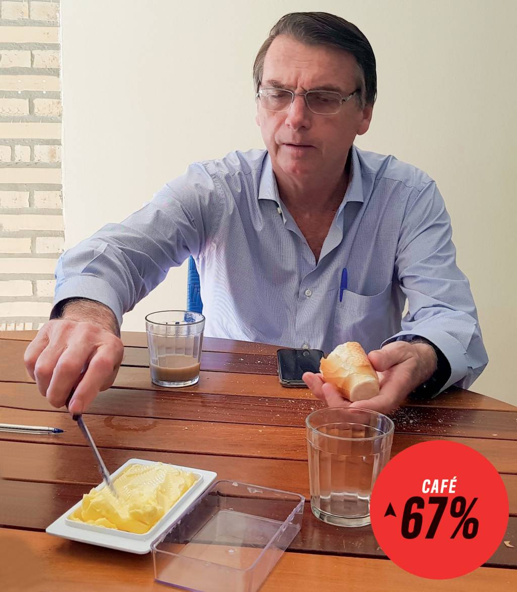 JAIR BOLSONARO-PAO COM MANTEIGA-1.jpg DIAGNÓSTICO - Bolsonaro: a inflação pode comprometer a reeleição -